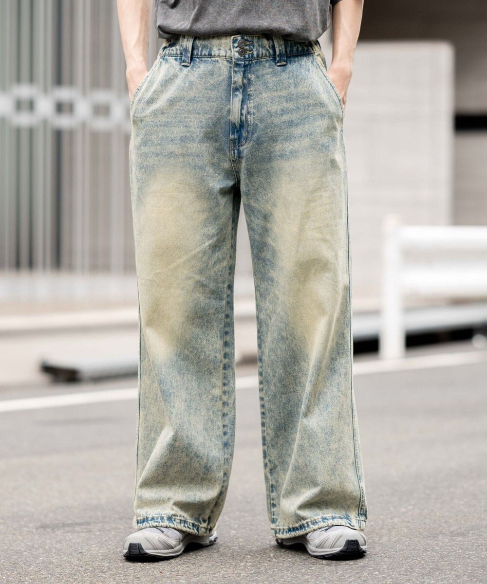 WEGO ローライズバギーフレアデニムパンツ 