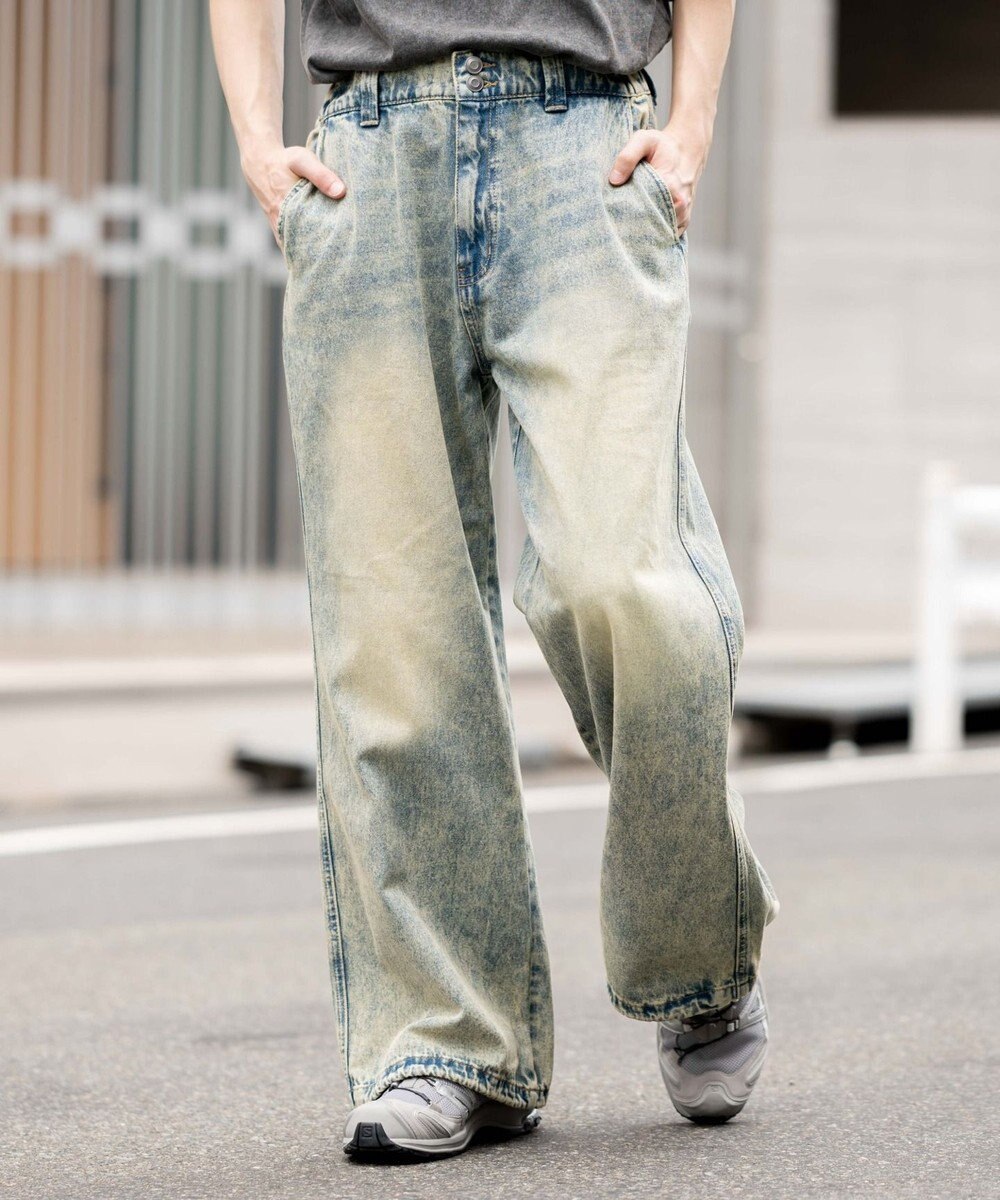 WEGO ローライズバギーフレアデニムパンツ 