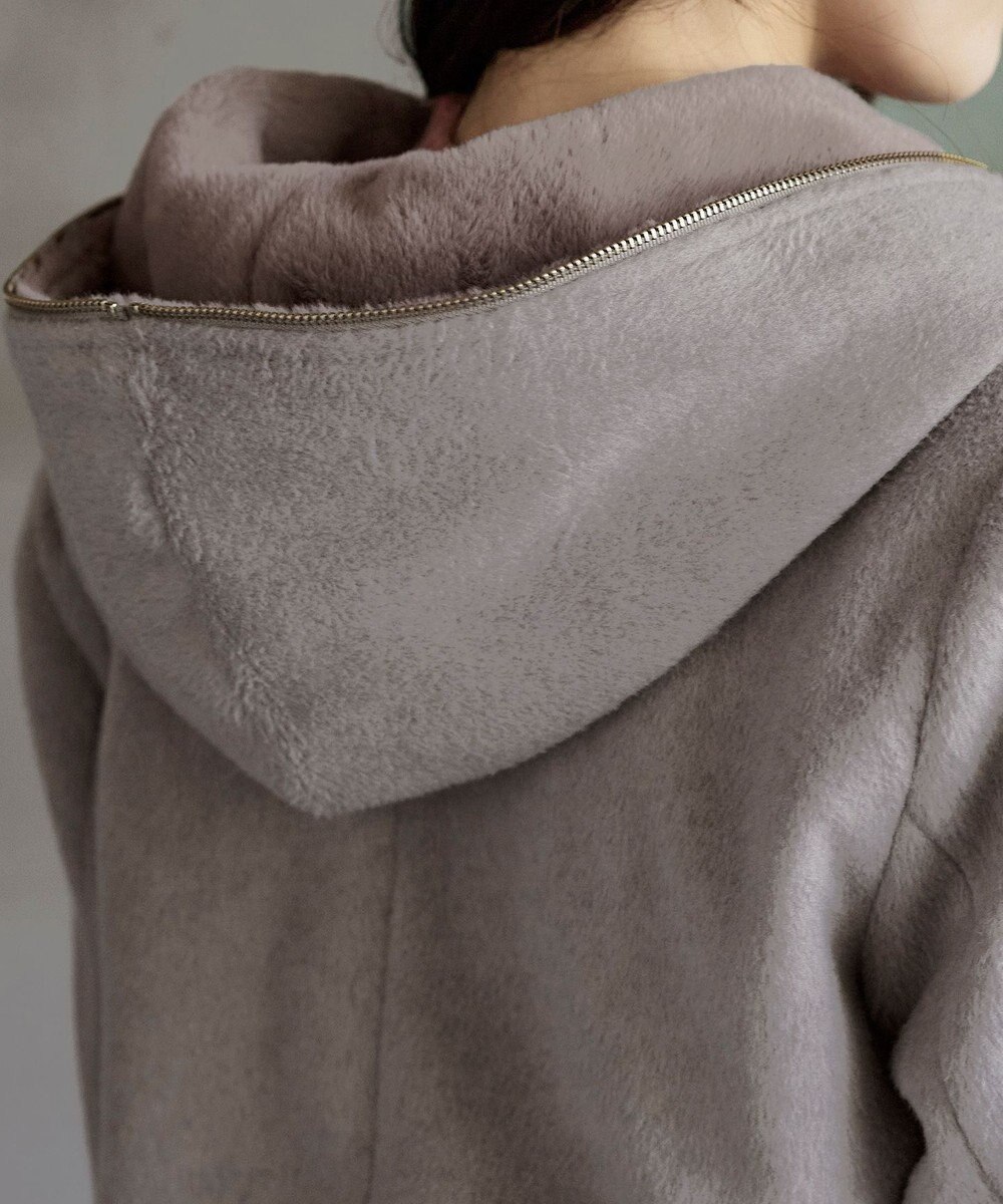 Tiaclasse モッサ風フード付きショートコート 