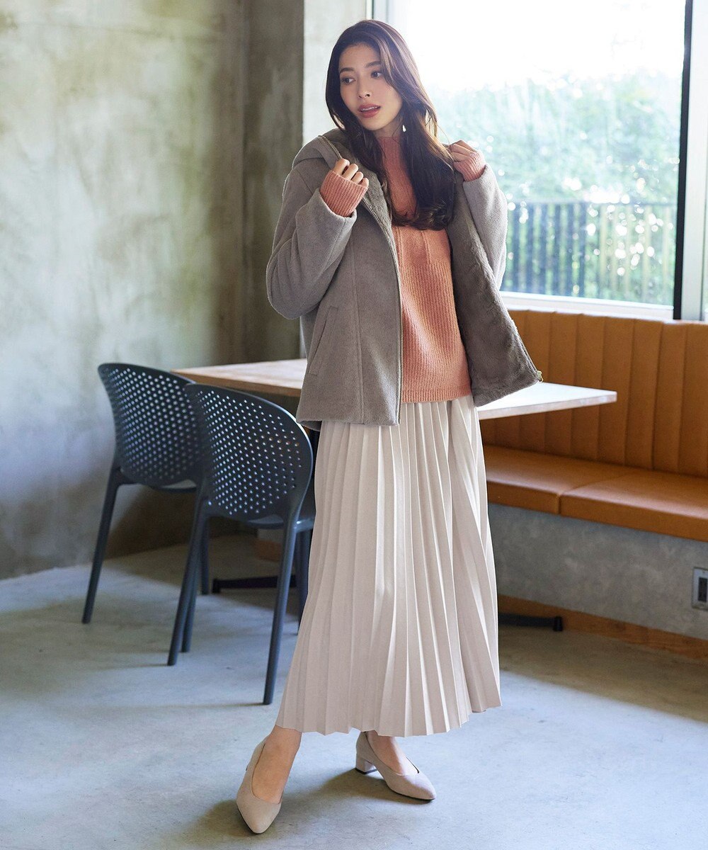 Tiaclasse モッサ風フード付きショートコート 