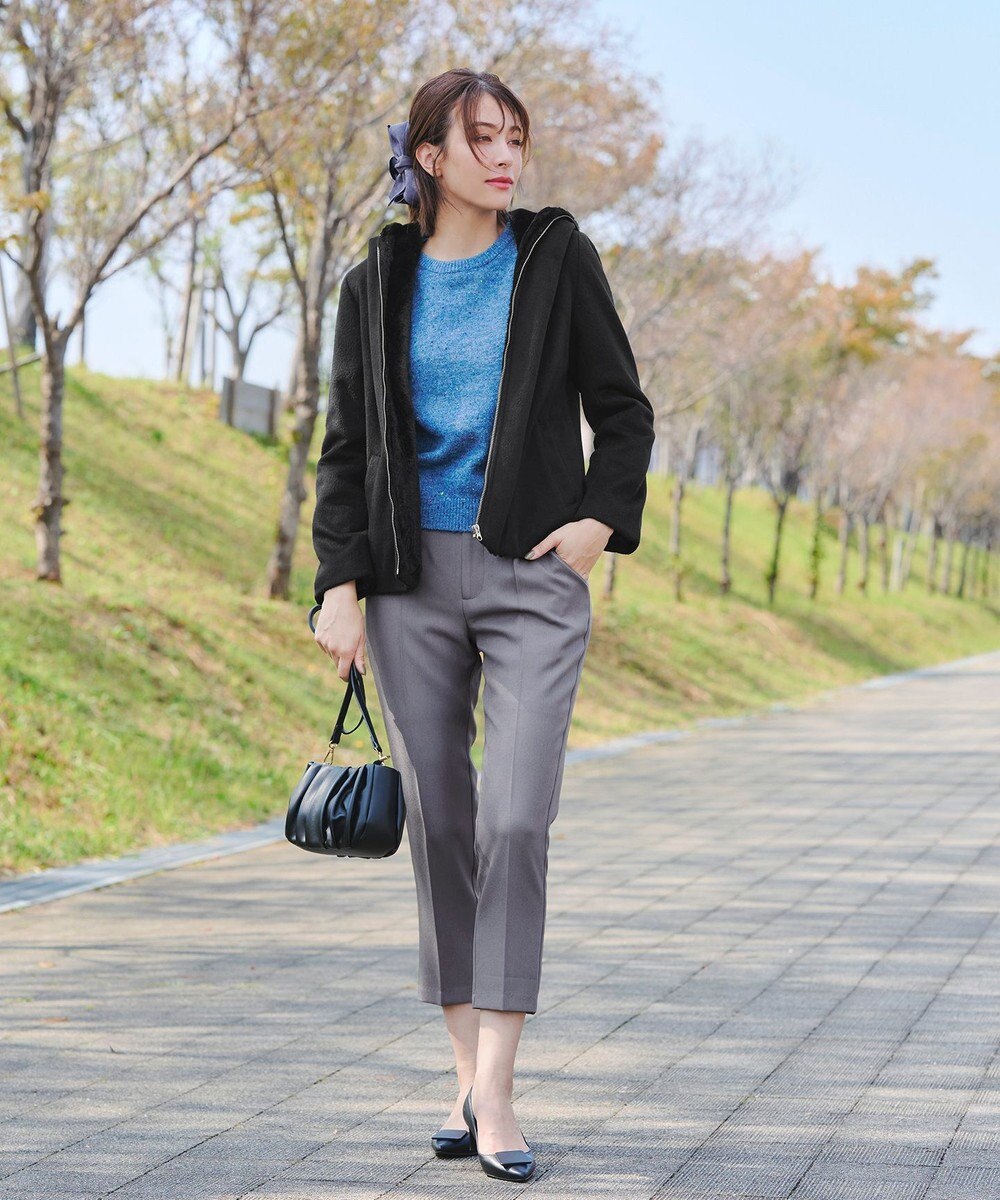 Tiaclasse モッサ風フード付きショートコート 