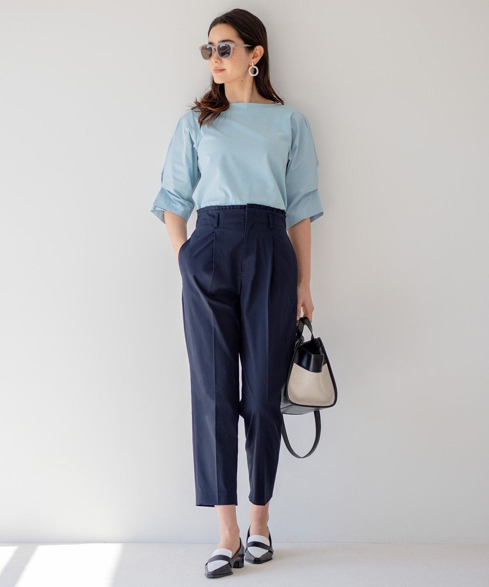 組曲 L 【洗える】プレーティングコンビブロー カットソーブラウス 