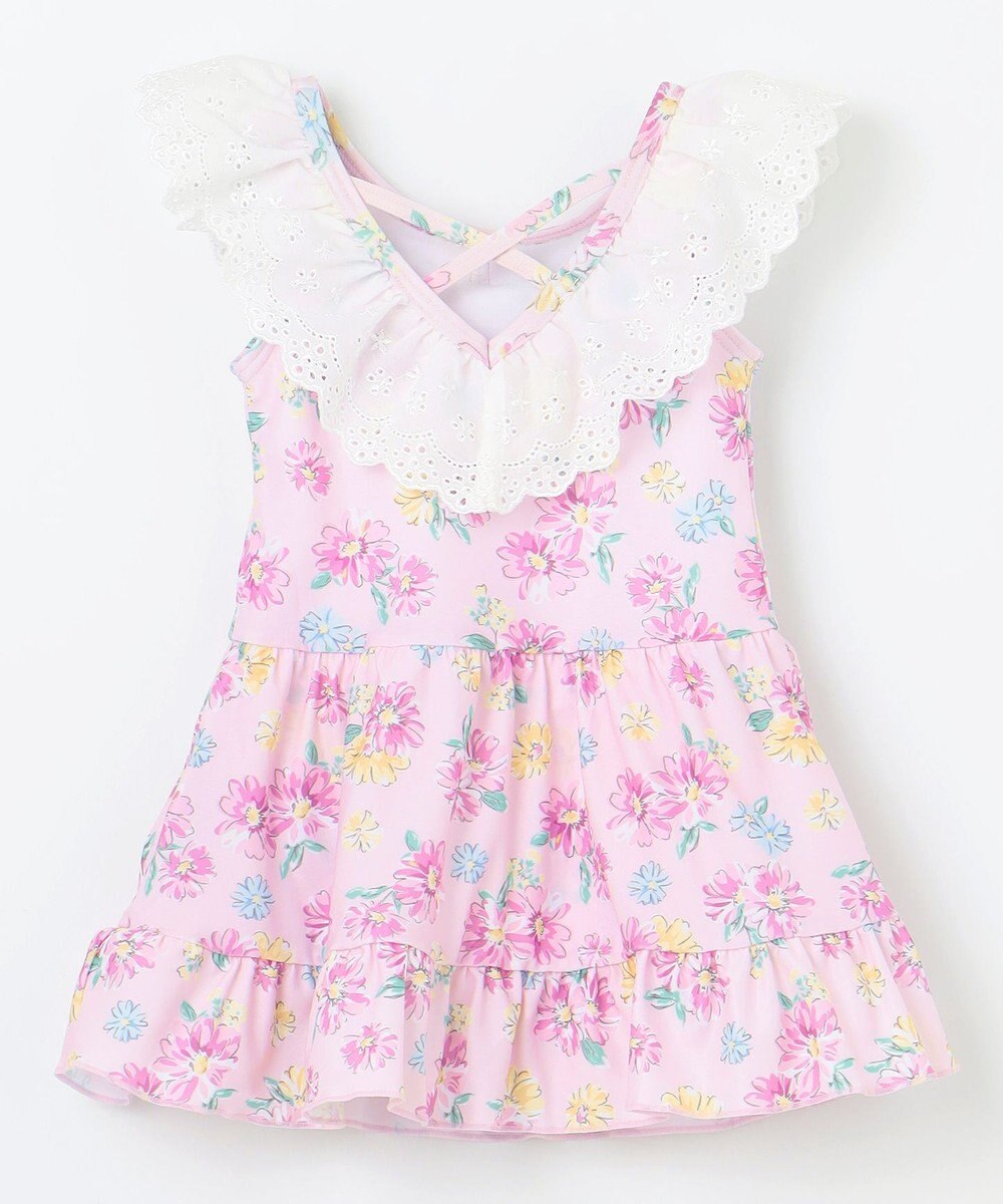 ANY KIDS 花柄×レース ワンピース水着 