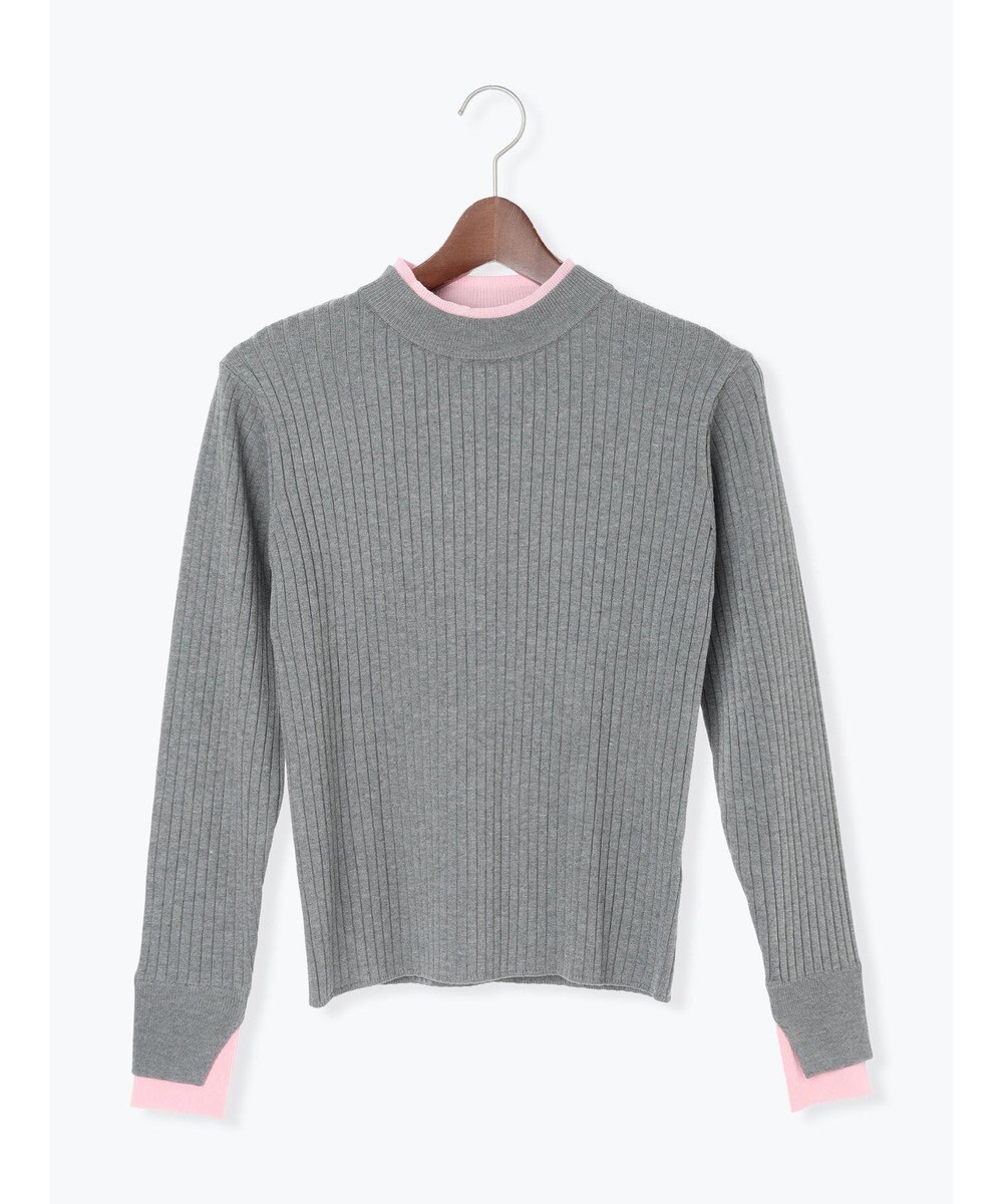 Te chichi 配色レイヤードリブニットプルオーバー 