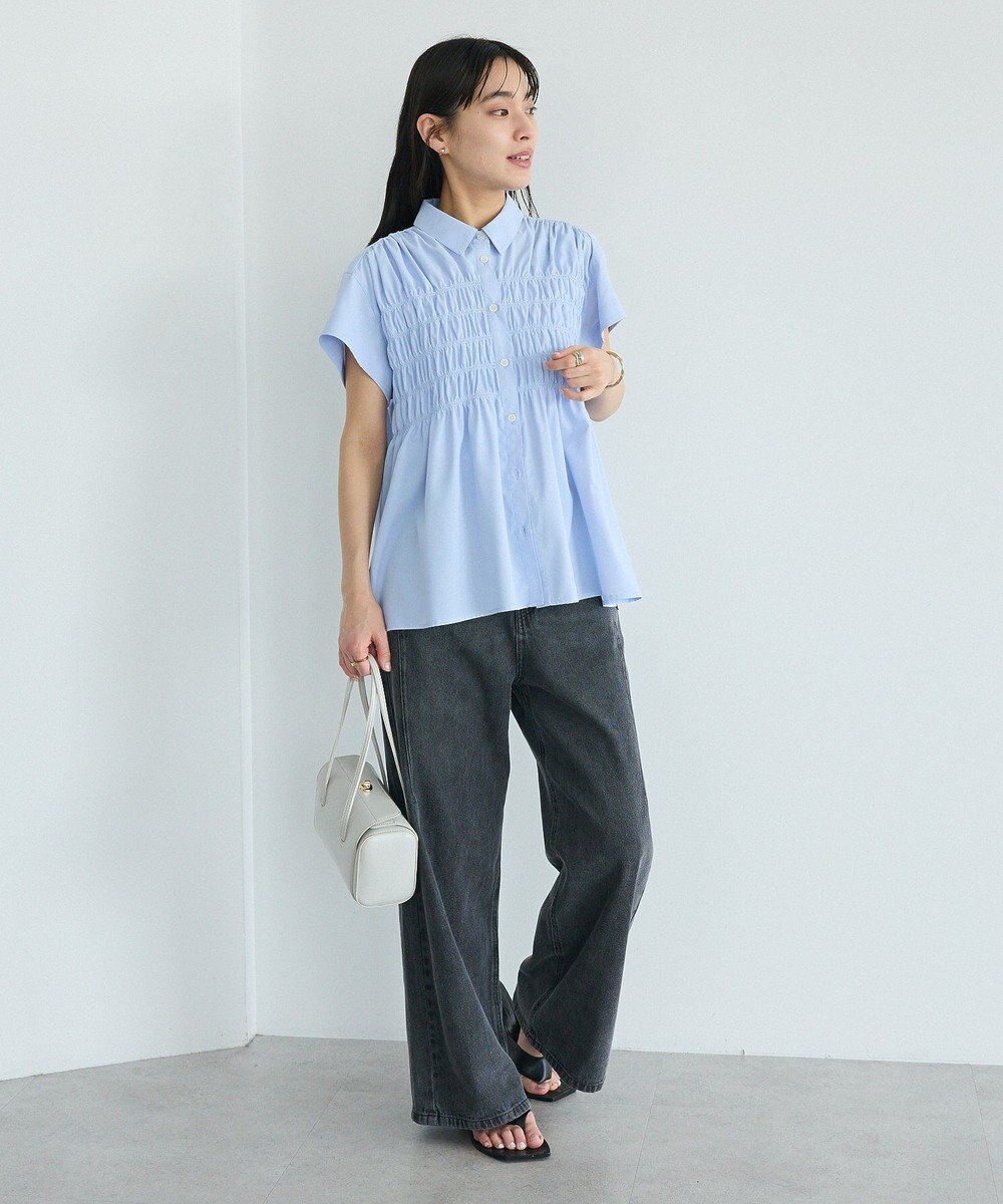 CRAFT STANDARD BOUTIQUE シャーリングショートスリーブブラウス 