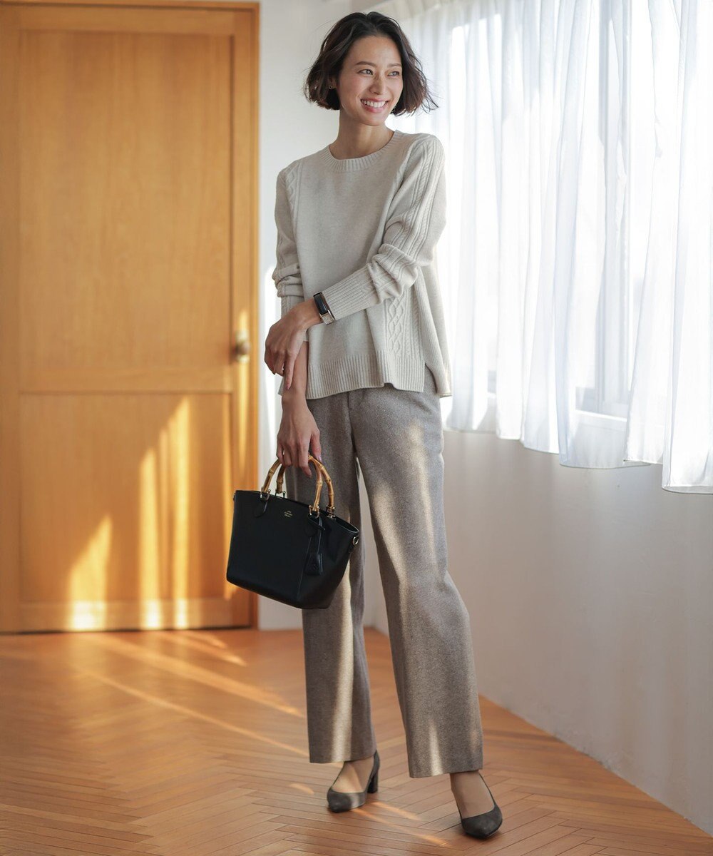 J.PRESS LADIES シルクネップツイード スレート パンツ 