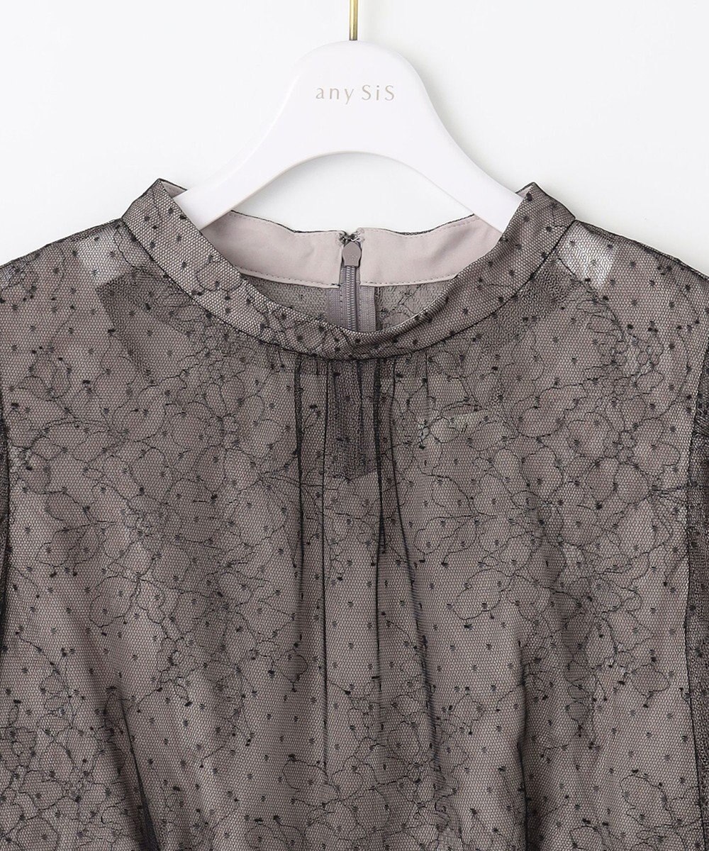 ANY SIS 【洗える】 ドットチュールレース ドレス 