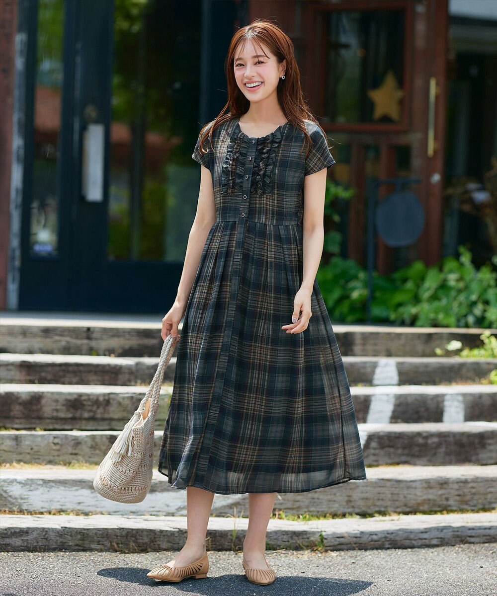 Tiaclasse L 【洗える】フリルワンピース 