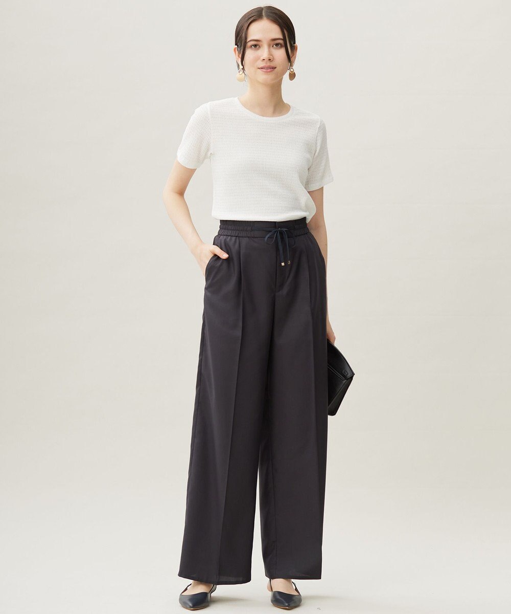 自由区 【洗える】シャーリングジャージー Tシャツ 