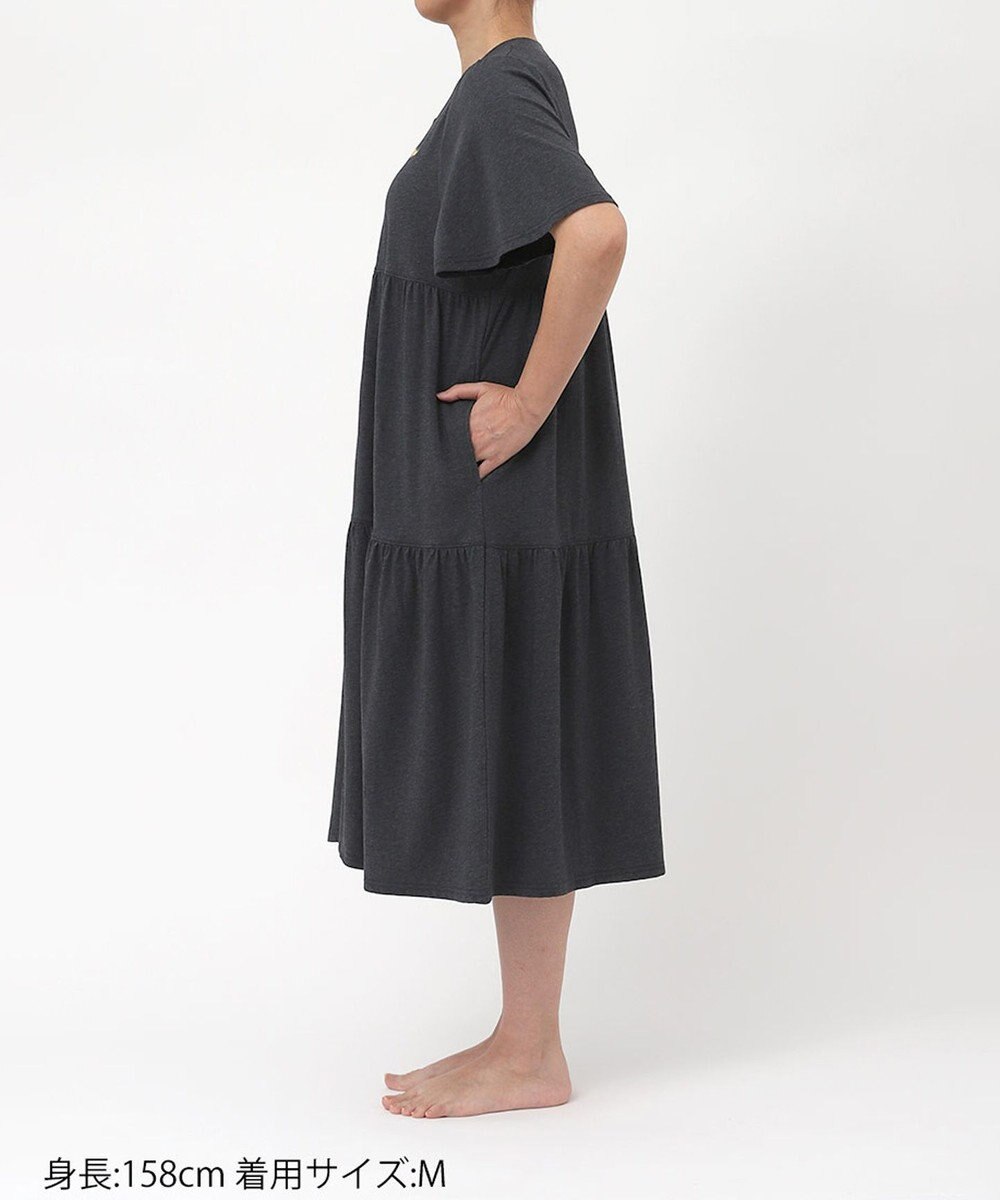 tsumori chisato SLEEP ツモリチサト ワンピース 5分袖 半袖 ルームウエア 綿混ベア天竺 ロング丈(ふくらはぎ付近) レディース UNT156 /ワコール 