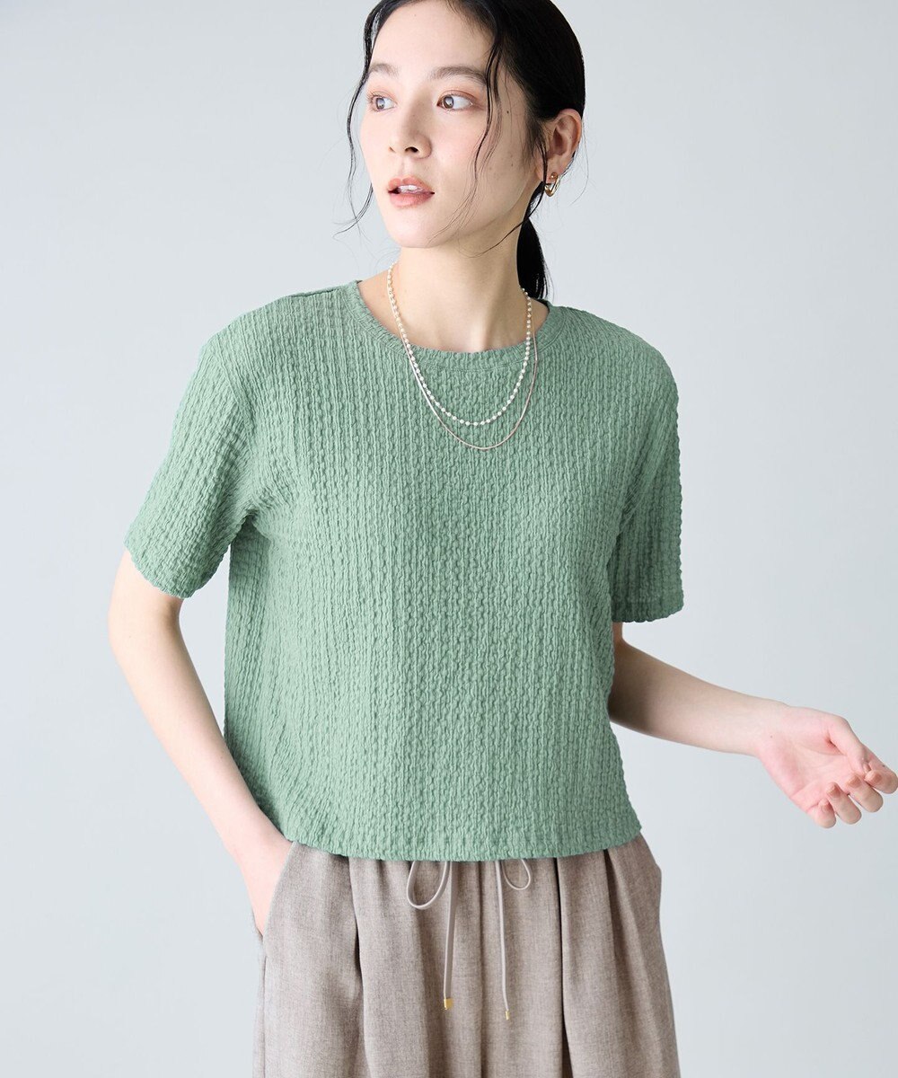 ANY レースショート丈Tシャツ 