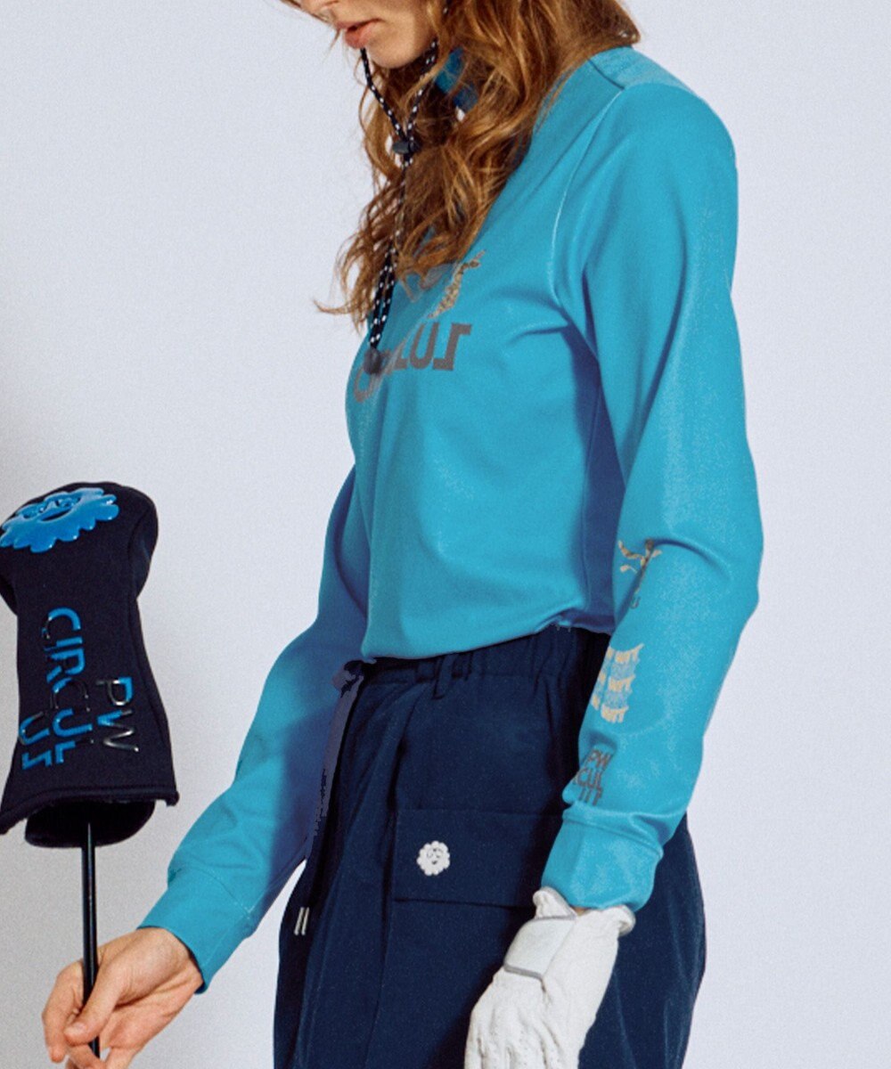 PW CIRCULUS 【吸水速乾 / UV遮蔽率99.5% UVカット / ストレッチ】【WOMEN】ラビットグラフィック ロングスリーブモックT ゴルフウェア レディース 