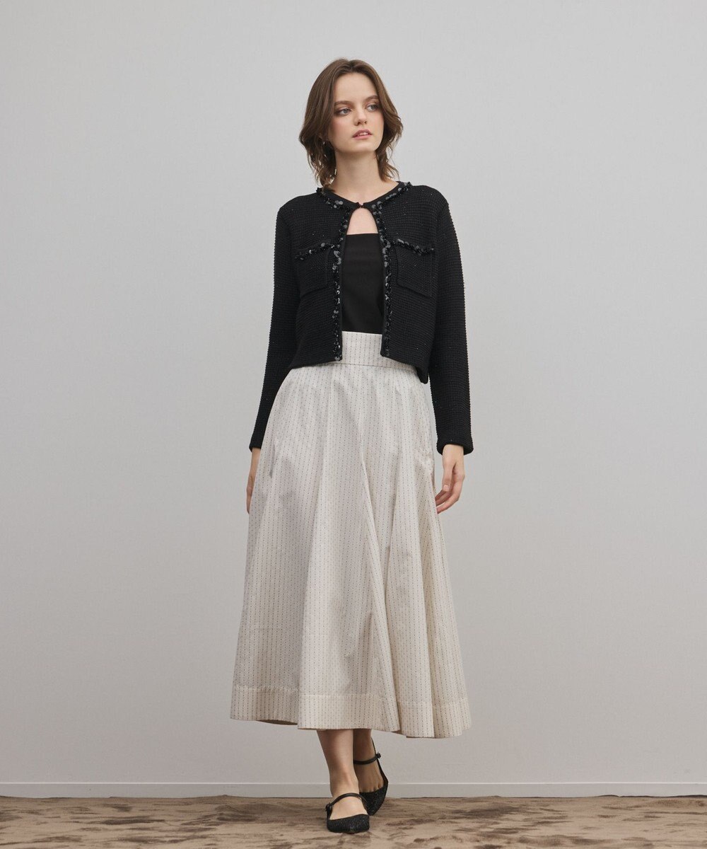 GRACE CONTINENTAL ラメドットタフタジャガードスカート 