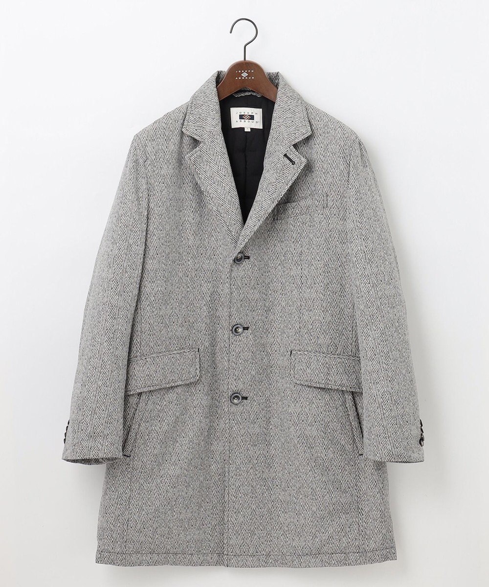 JOSEPH ABBOUD 【撥水/ダウン/ライナー取り外し可能】インターレースヘリンボン コート 
