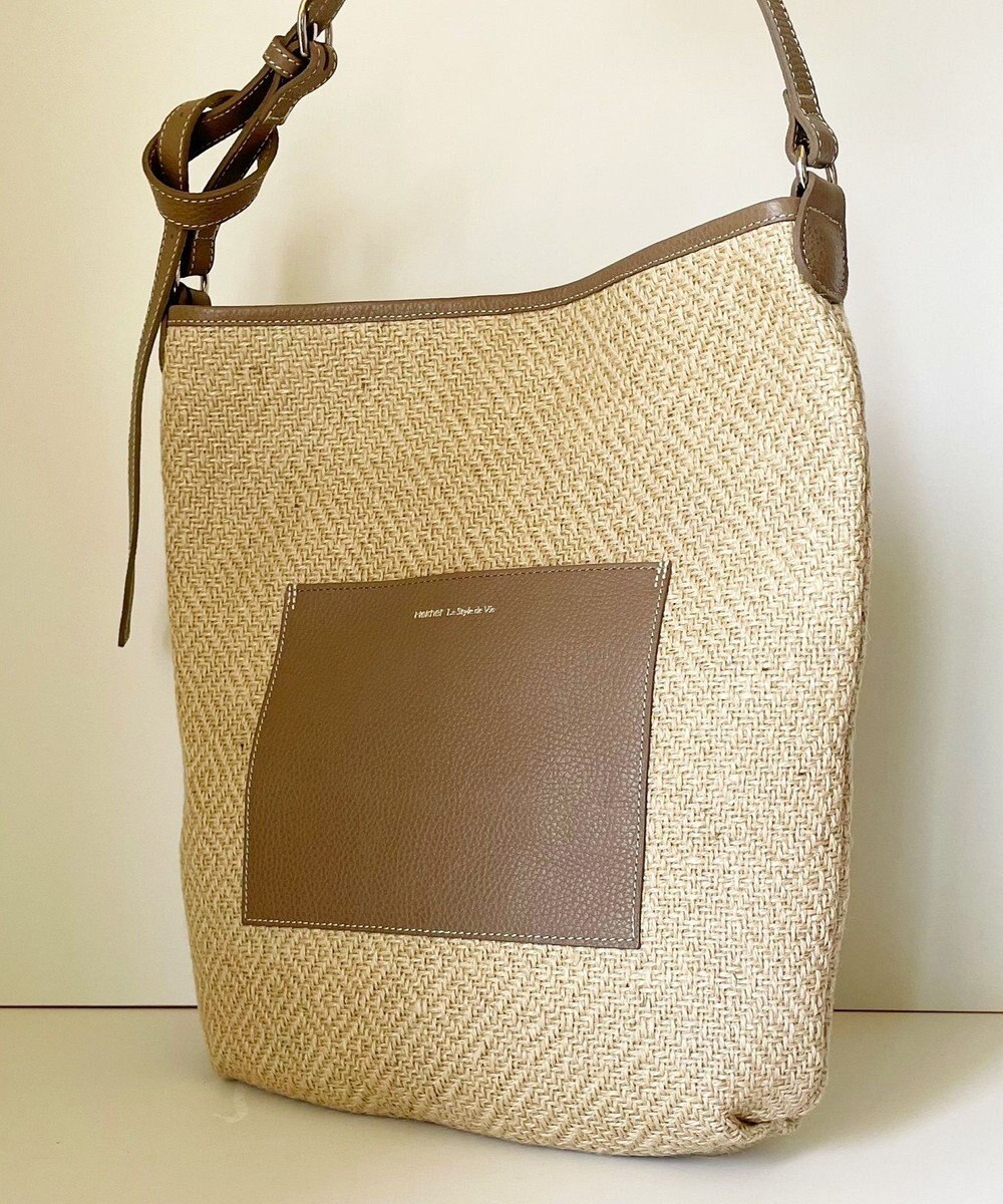 Hekhèr Le Style de Vie 【日本製 / A4サイズ対応 / 3WAY】ジュート×牛革 ショルダーバッグ large 