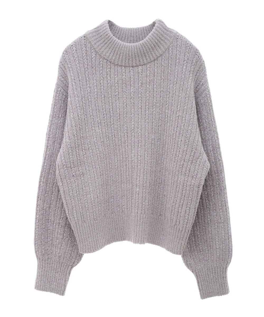 earth music&ecology 透かしベロアモールプルオーバー 