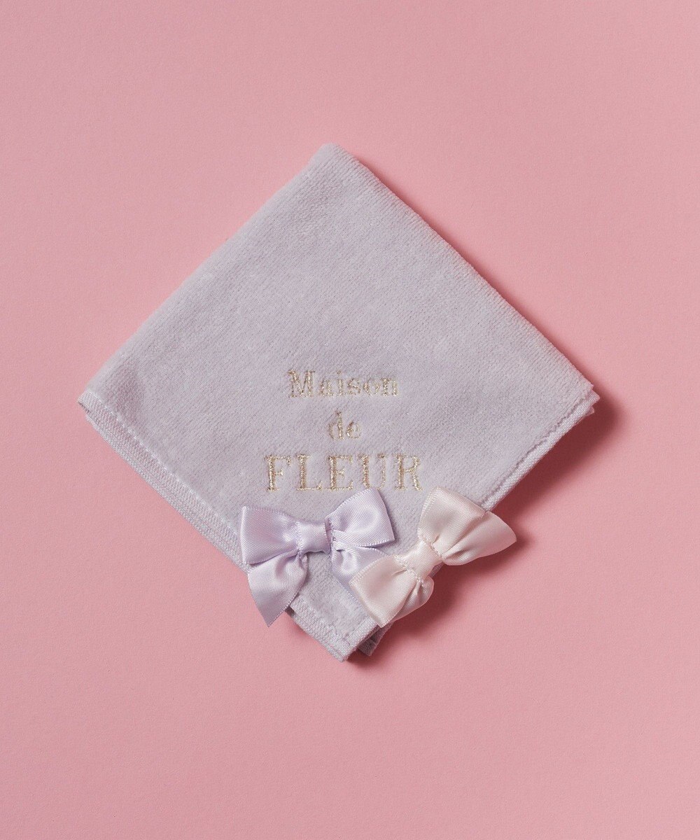 Maison de FLEUR バイカラーリボンタオルハンカチ 