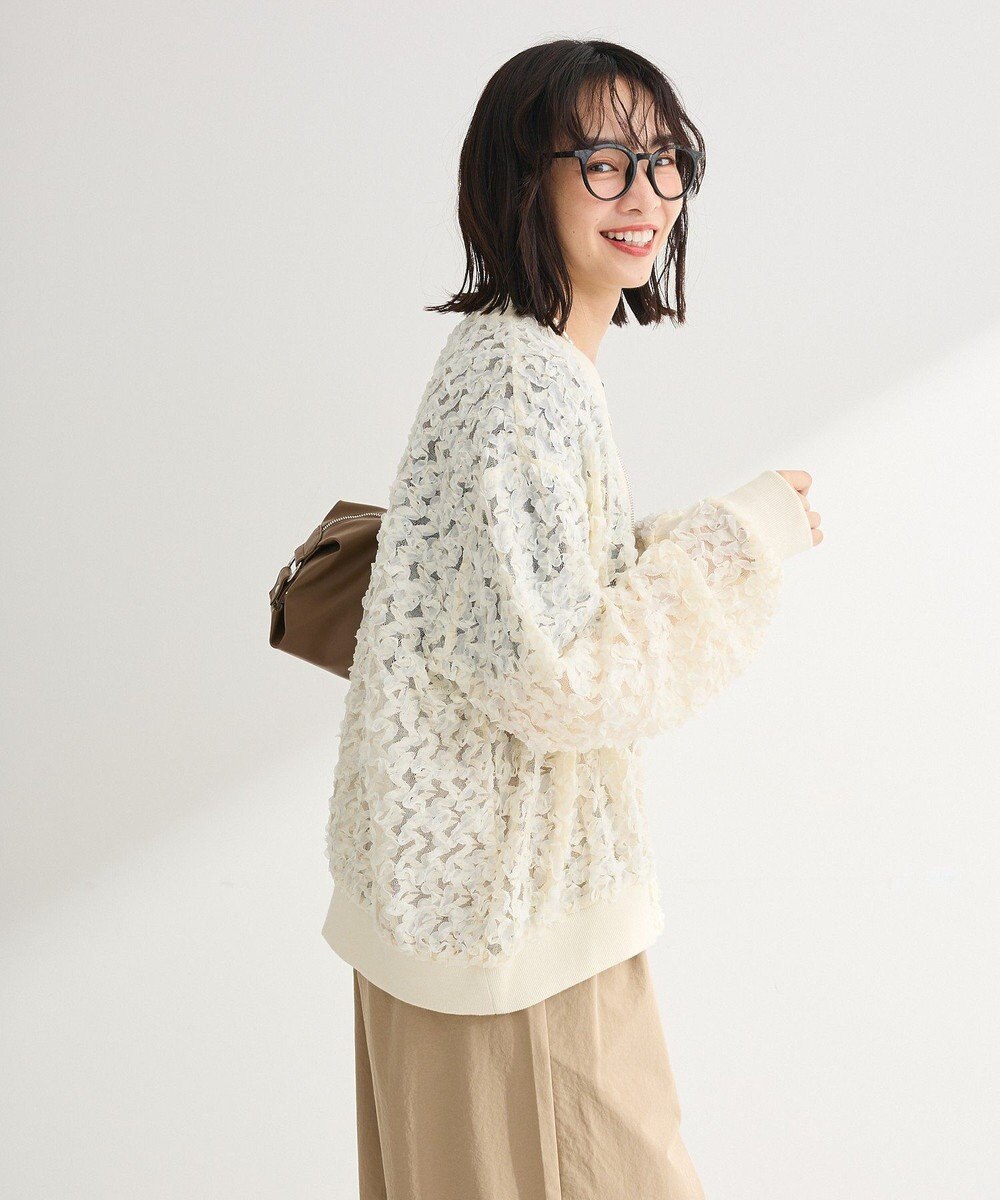 Green Parks フラワー柄チュールブルゾン 