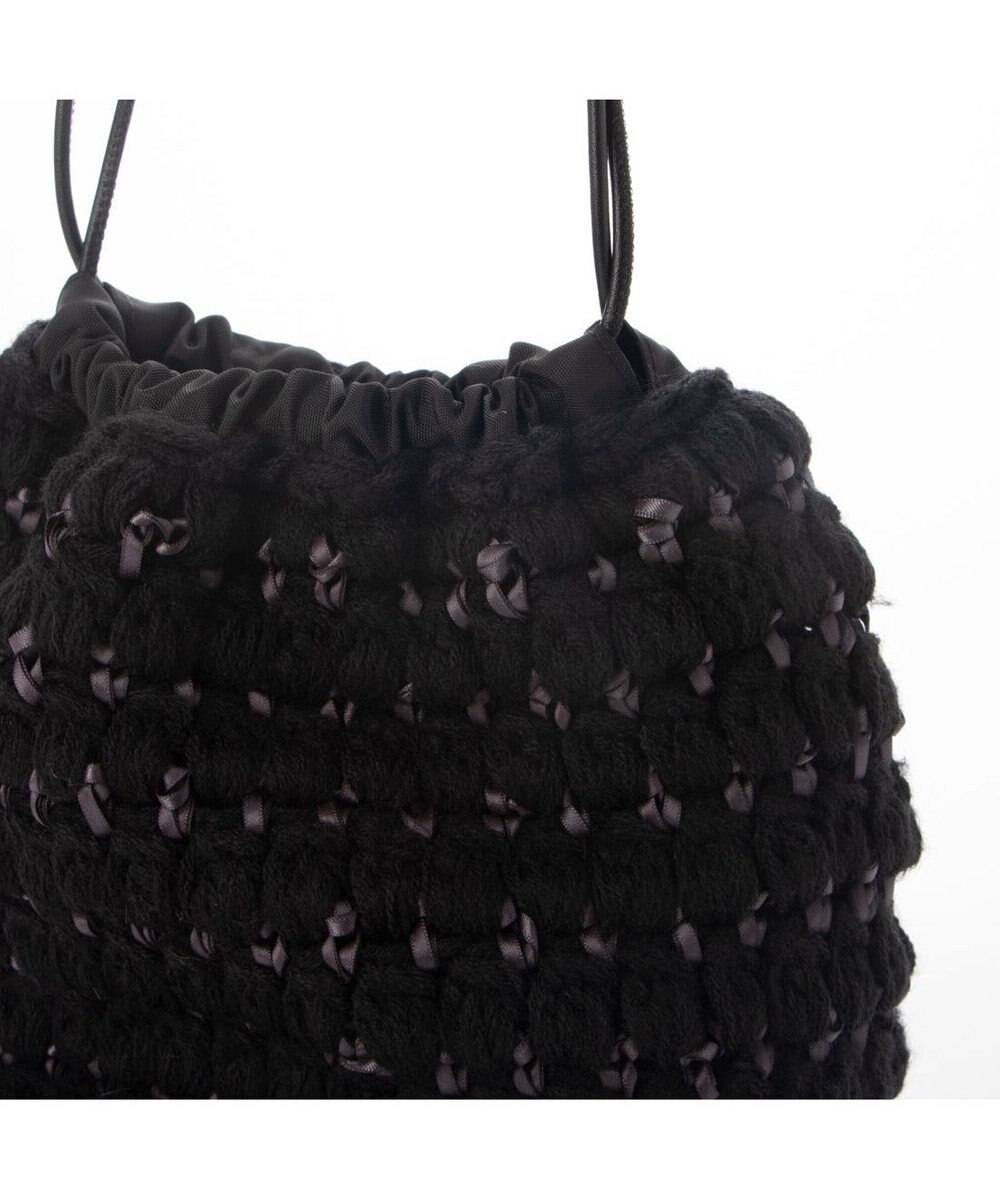 UNBILLION カシュカシュ cachecache / サテンリボン編み込み巾着ショルダー 