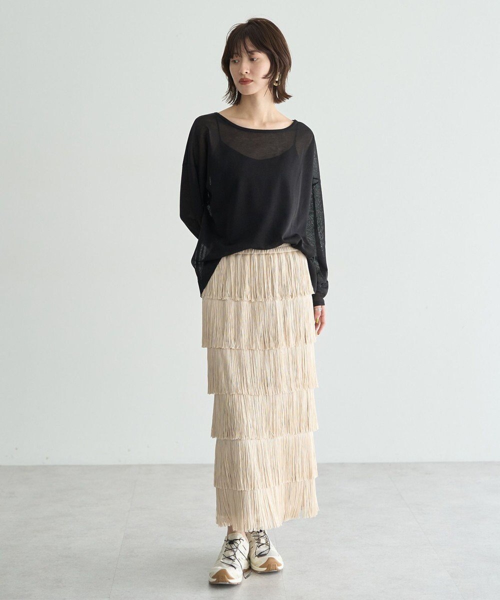 YECCA VECCA フリンジロングスカート 