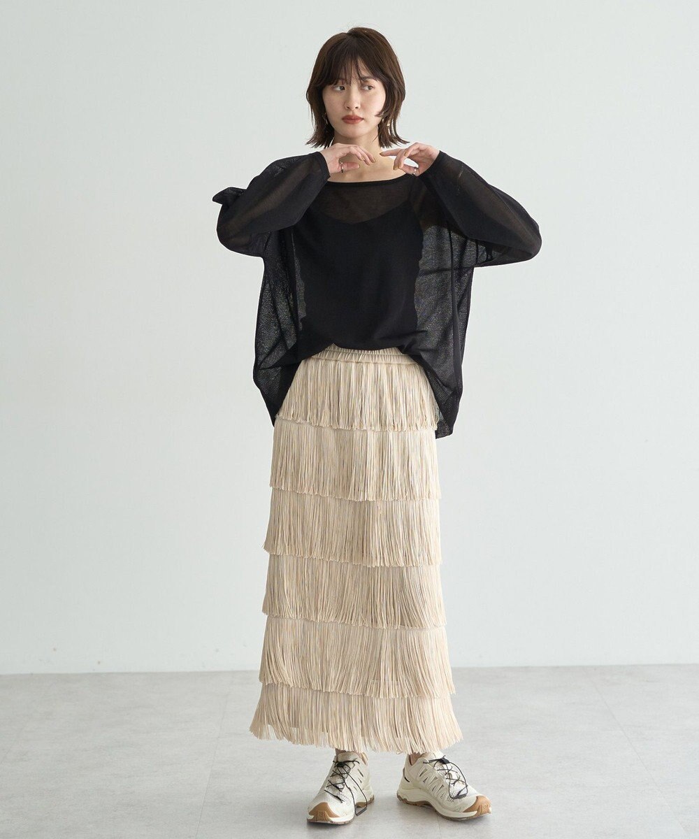 YECCA VECCA フリンジロングスカート 