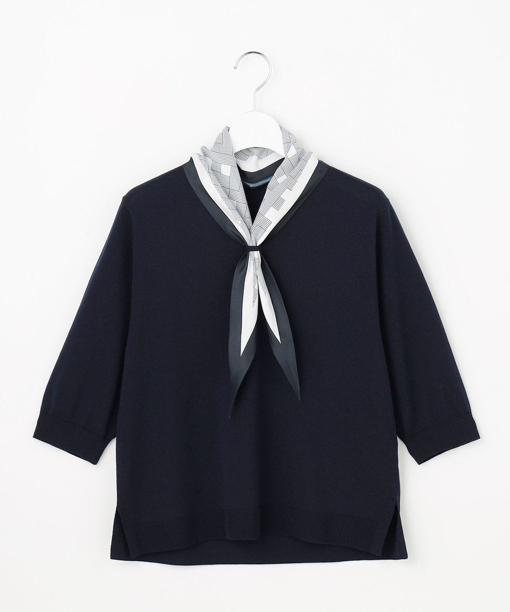 J.PRESS LADIES S 【2WAY・シーンレスに活躍】SCARF KNIT Vネック ニット 