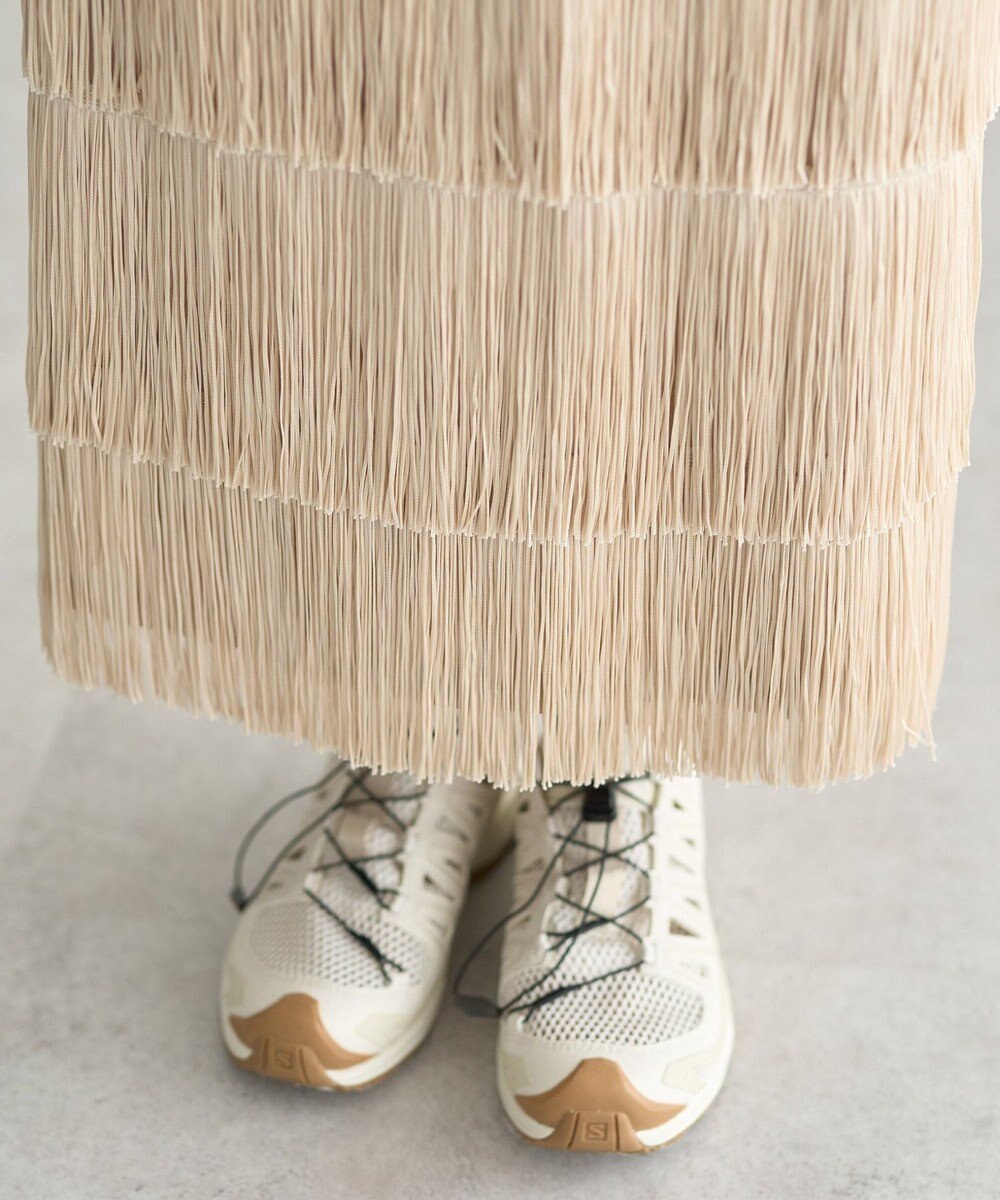 YECCA VECCA フリンジロングスカート 