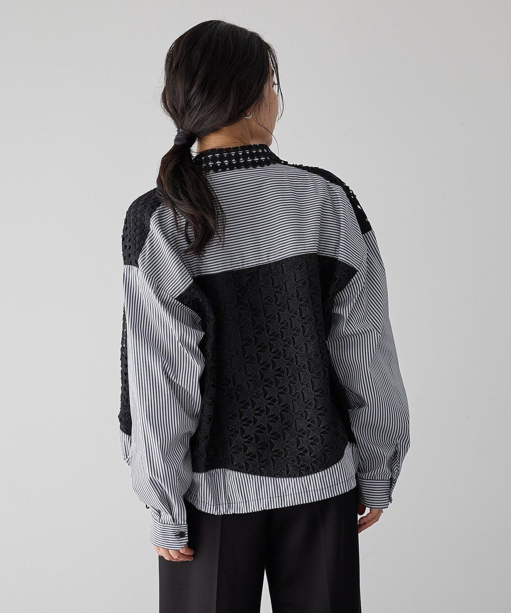 YECCA VECCA レースMIXレイヤードデザインシャツ 