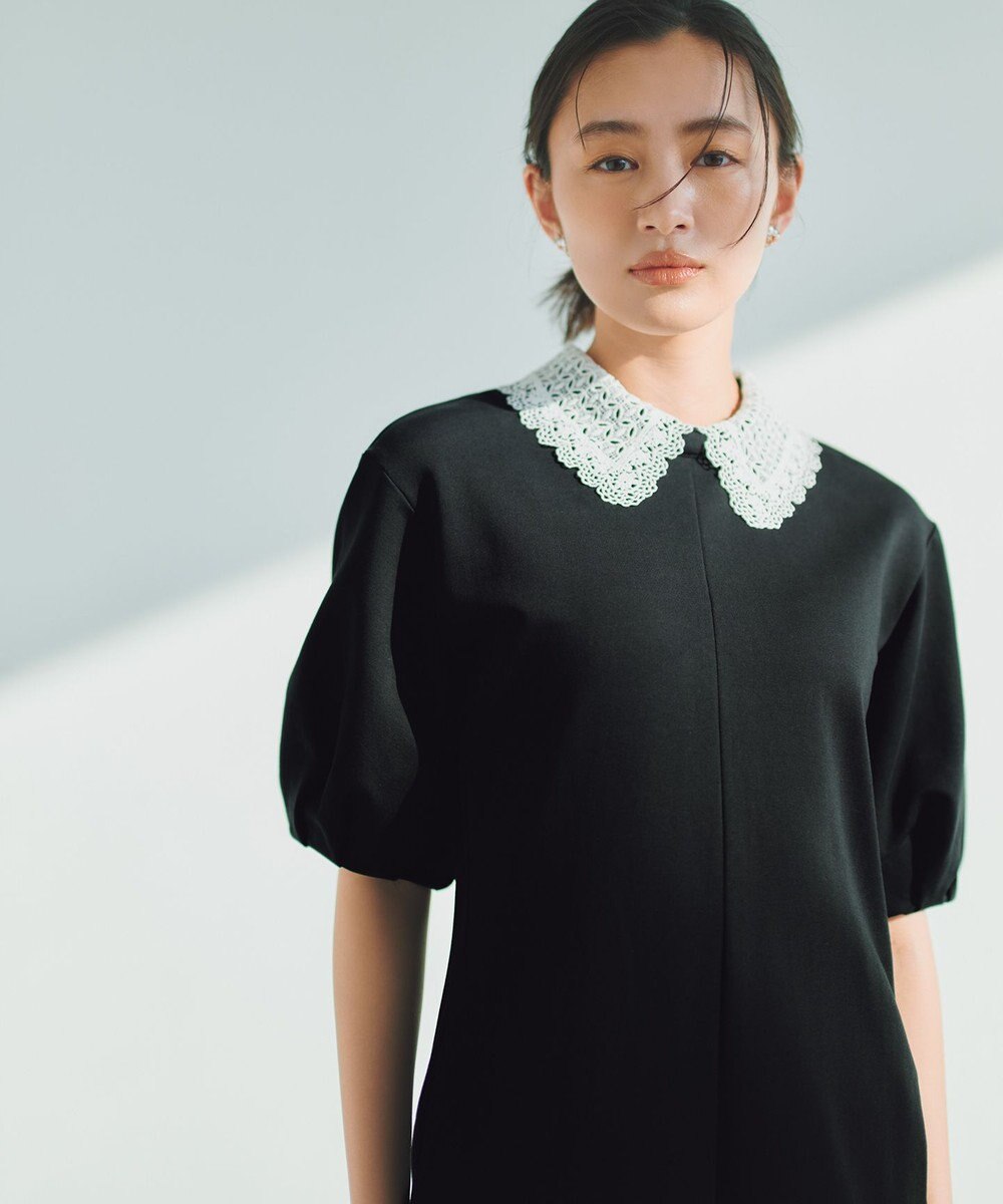 組曲 【2WAY】レース襟フレンチテリー ワンピース 