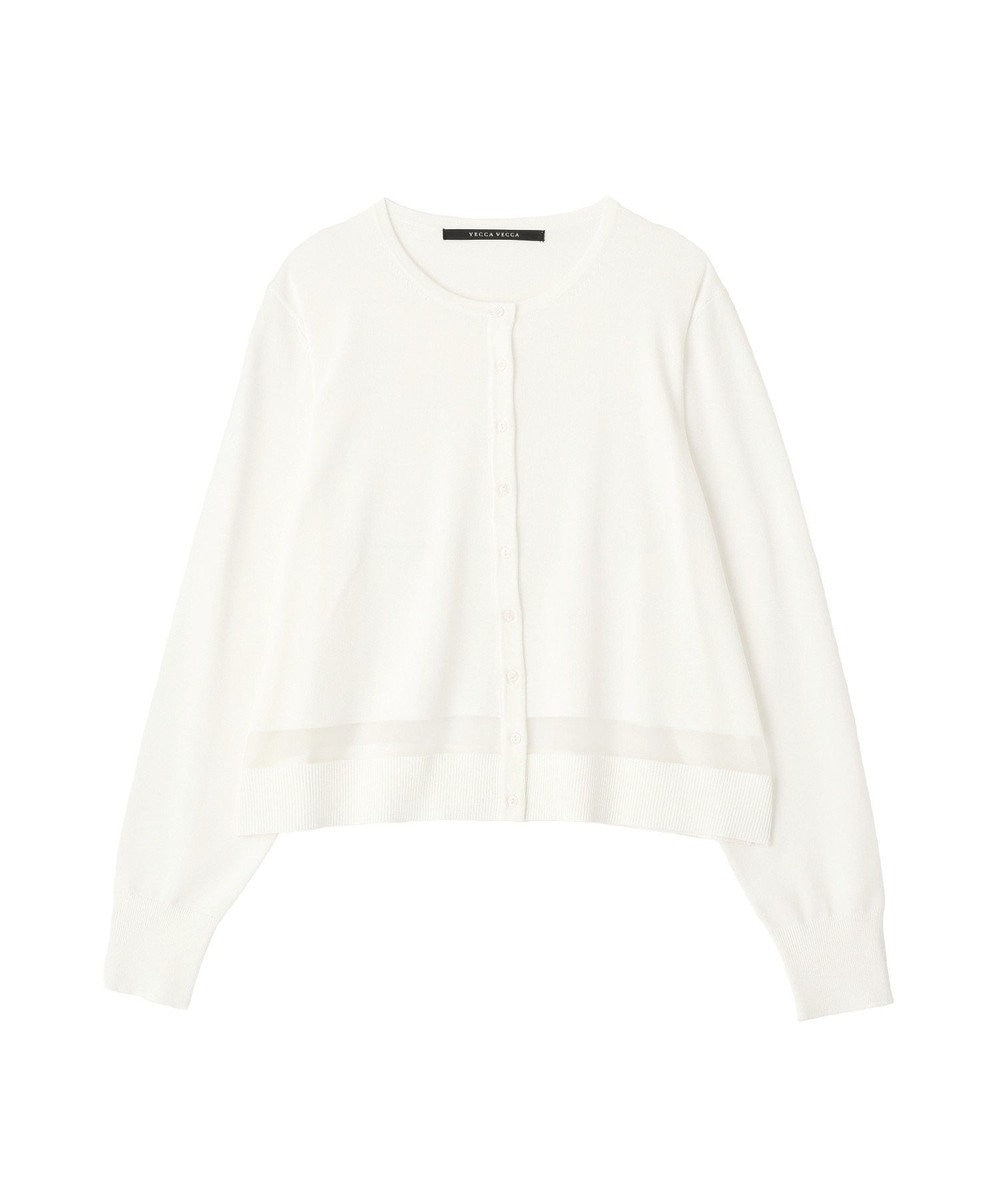 YECCA VECCA シアーMIXカーディガン 