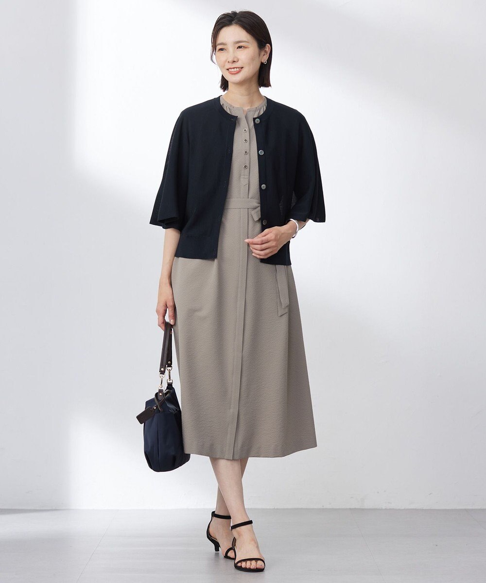 J.PRESS LADIES L 【洗える・抗菌防臭】COTTON ACETATE DRY バタフライスリーブ カーディガン 