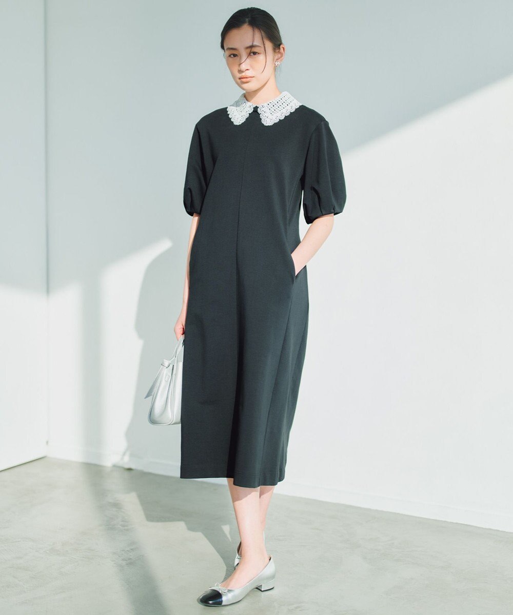 組曲 【2WAY】レース襟フレンチテリー ワンピース 