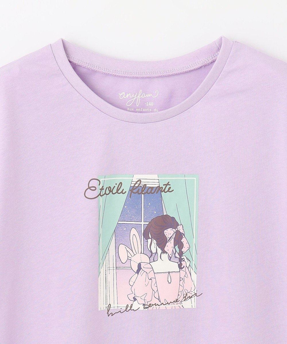 ANY KIDS 袖フリル エモプリント Ｔシャツ 