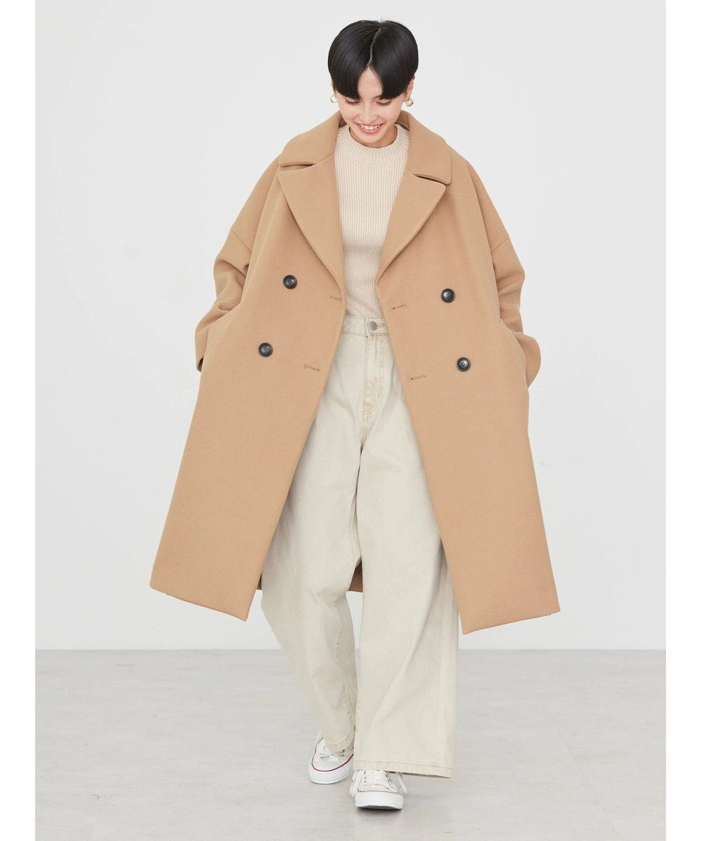 AMERICAN HOLIC 中空ＦＩＢＥＲドロップショルダーチェスターコート 