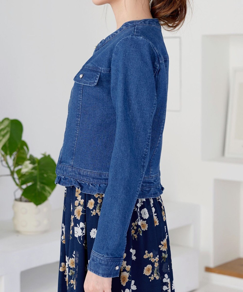 Tiaclasse ノーカラーデニムジャケット 