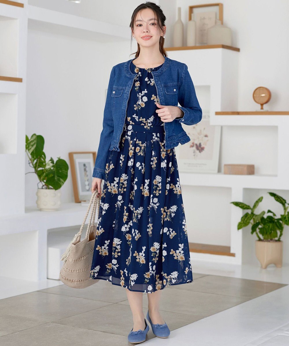 Tiaclasse ノーカラーデニムジャケット 