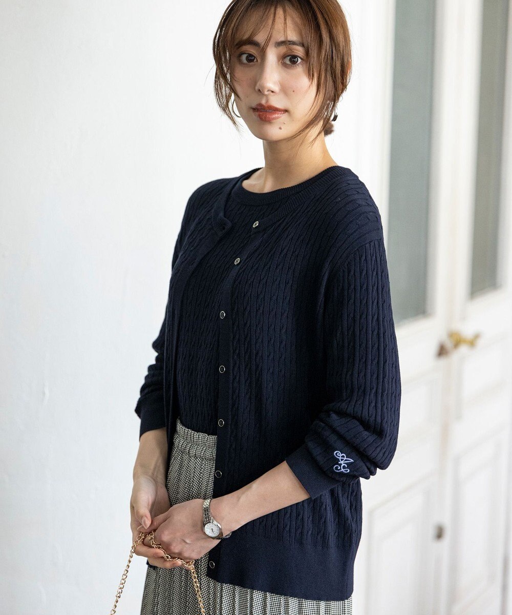 ANY SIS ケーブルニット カーディガン 