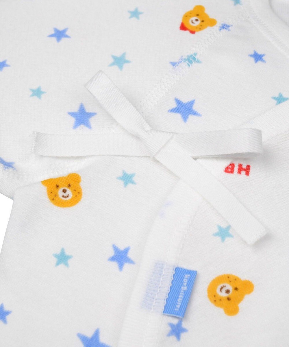 MIKI HOUSE HOT BISCUITS 【50-60cm】 フライス素材の総柄コンビ肌着 