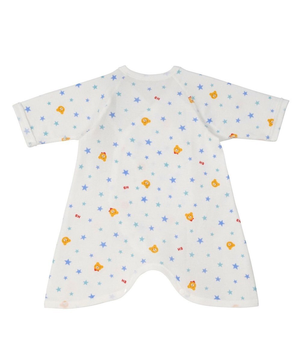 MIKI HOUSE HOT BISCUITS 【50-60cm】 フライス素材の総柄コンビ肌着 