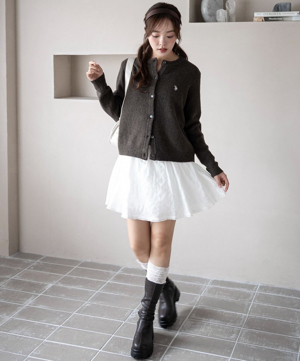 WEGO 【WEB限定/25年秋冬新作】別注USPOLO微起毛カーデ 