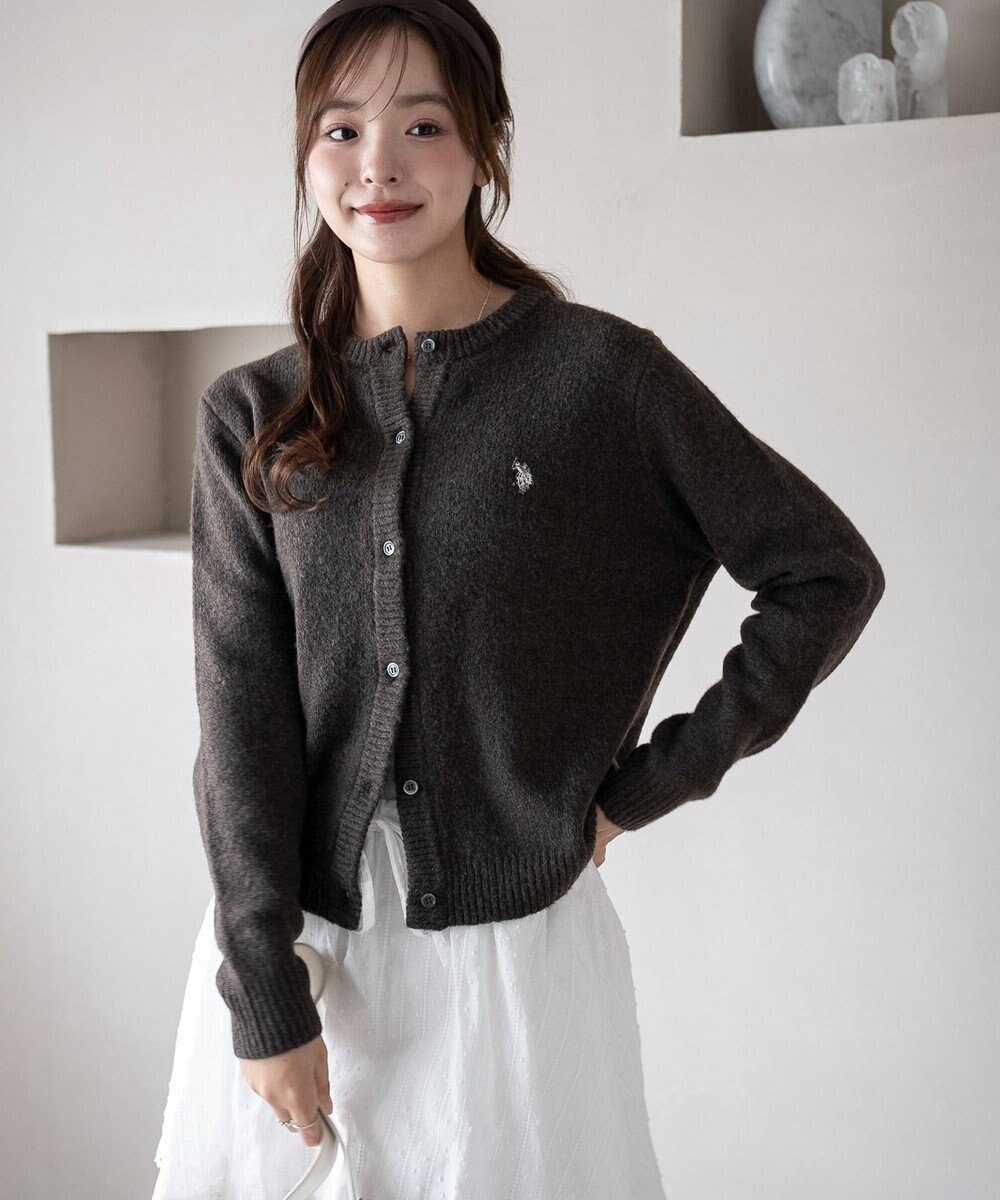 WEGO 【WEB限定/25年秋冬新作】別注USPOLO微起毛カーデ 