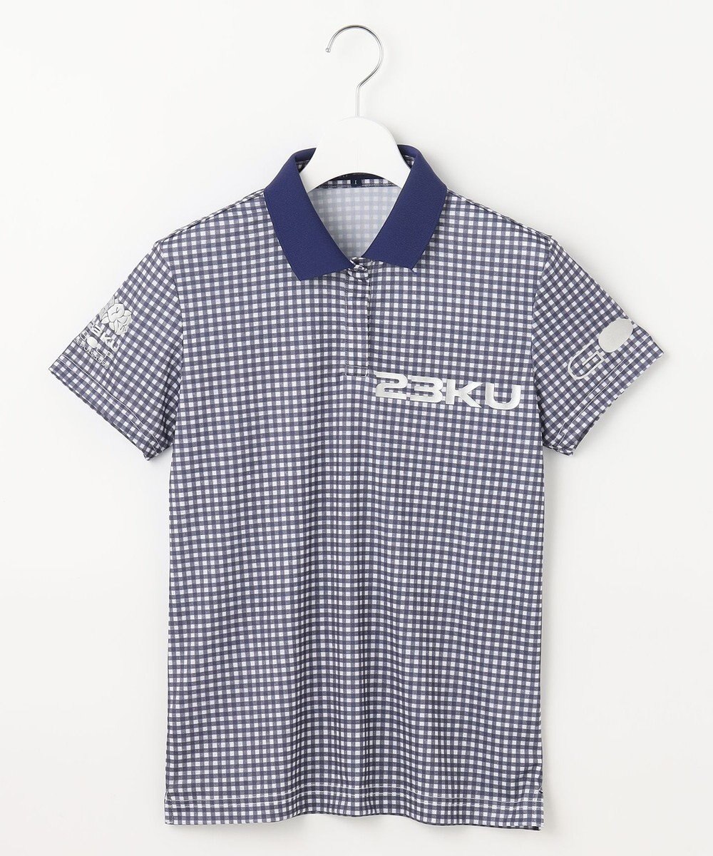 23区GOLF 【WOMEN】【接触冷感・UVケア・吸水速乾】ギンガムチェック柄 ポロシャツ 