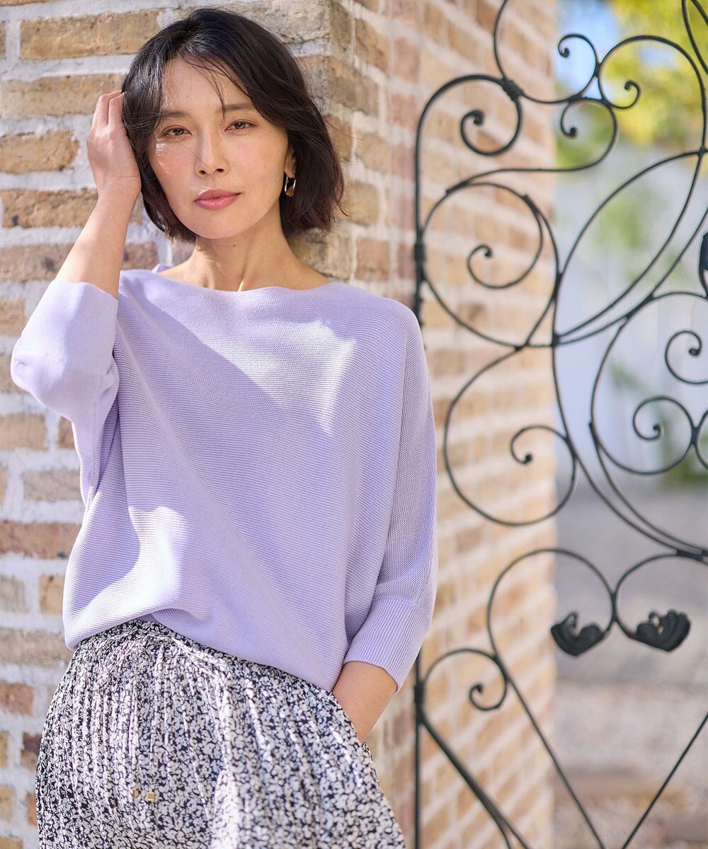 ANY L 【洗濯機可/UVカット】アクリルガータードルマンニット 