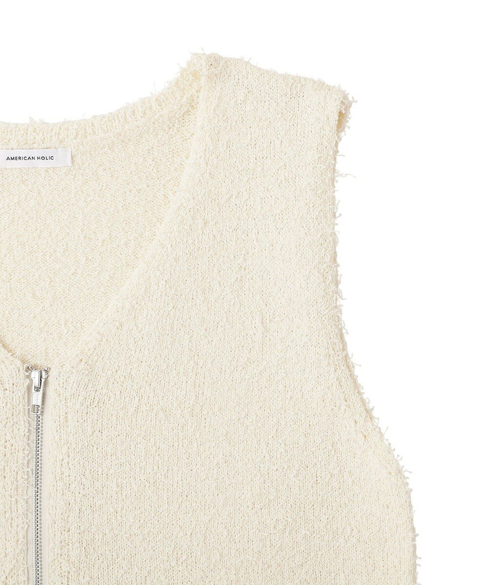 AMERICAN HOLIC ダブルZIPシャギーニットベスト 