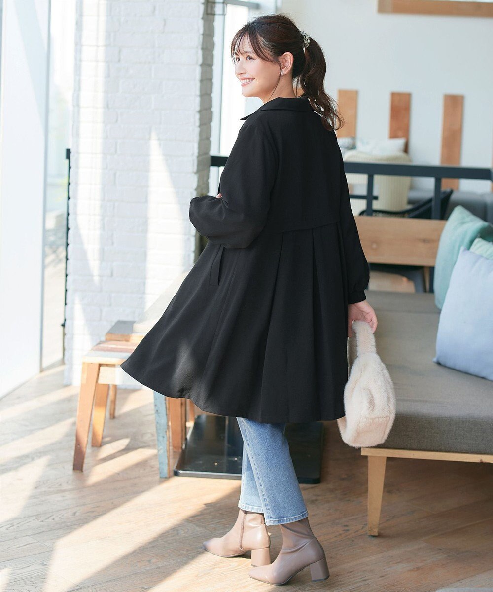 Tiaclasse 【洗える】バックプリーツパフスリーブコート 