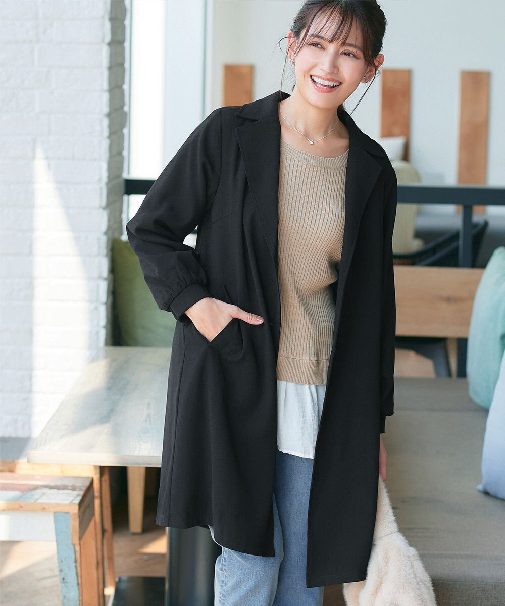 Tiaclasse 【洗える】バックプリーツパフスリーブコート 