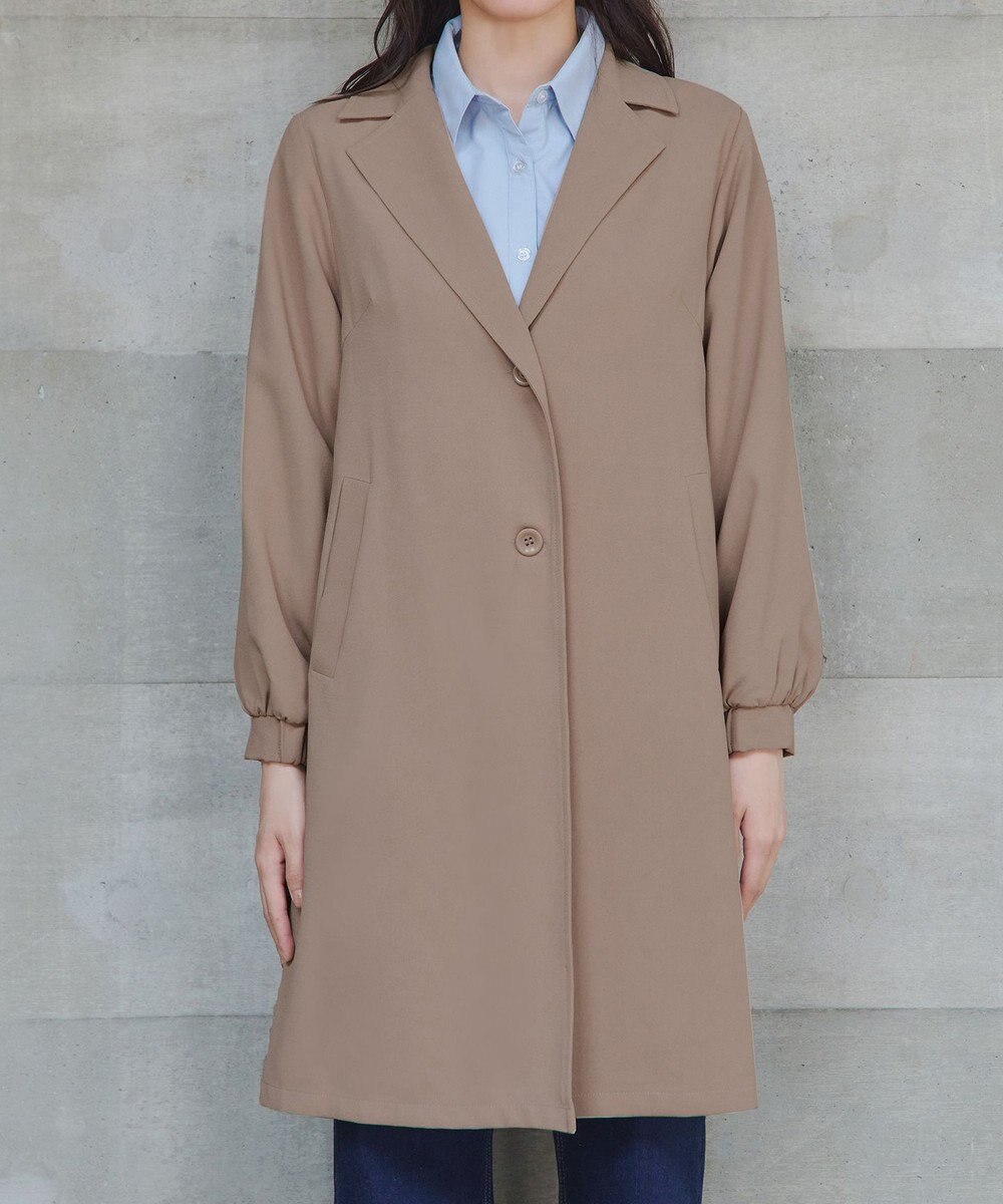 Tiaclasse 【洗える】バックプリーツパフスリーブコート 