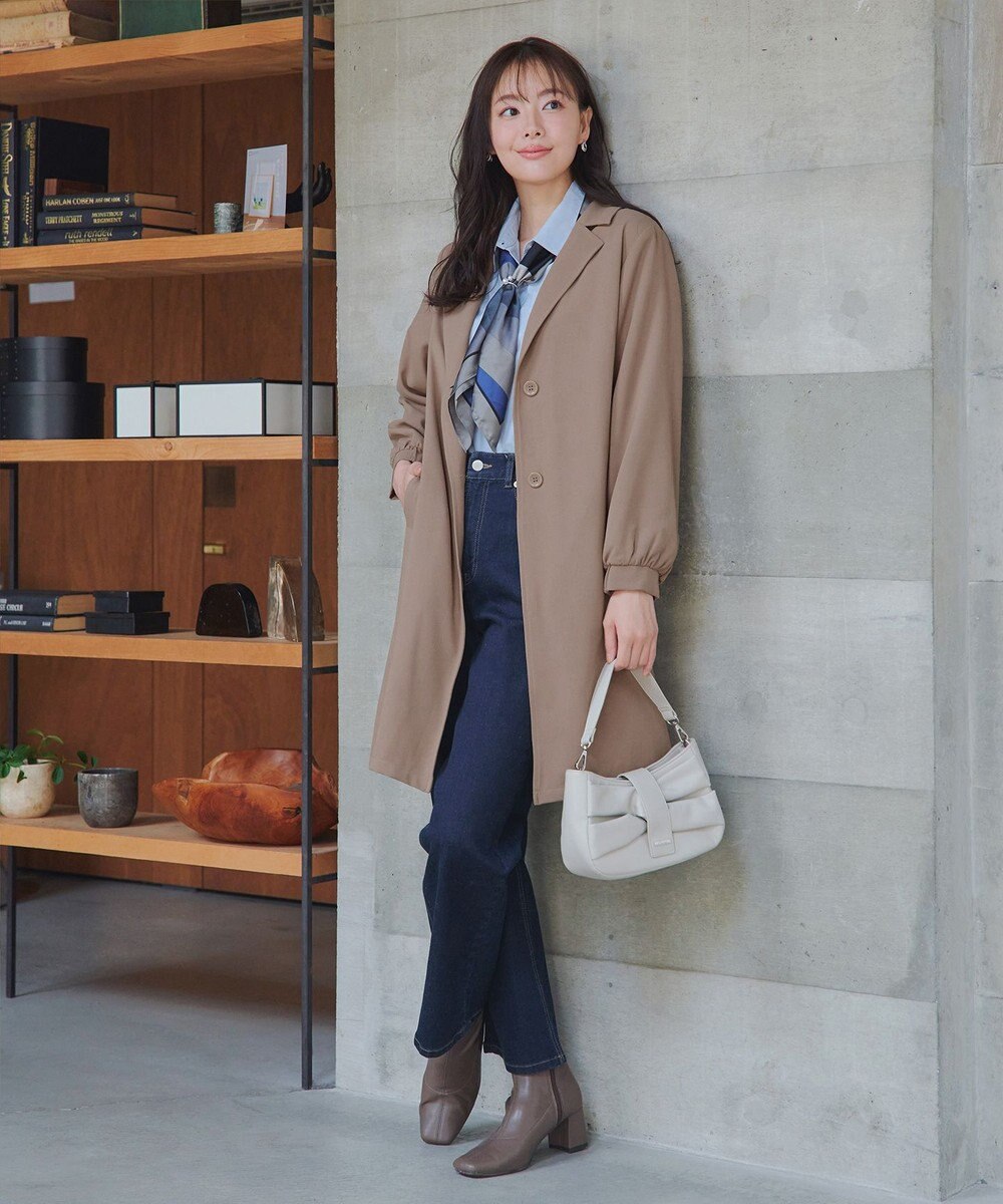 Tiaclasse 【洗える】バックプリーツパフスリーブコート 