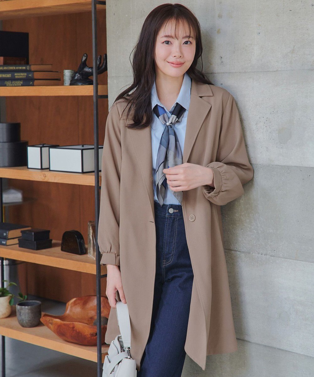 Tiaclasse 【洗える】バックプリーツパフスリーブコート 