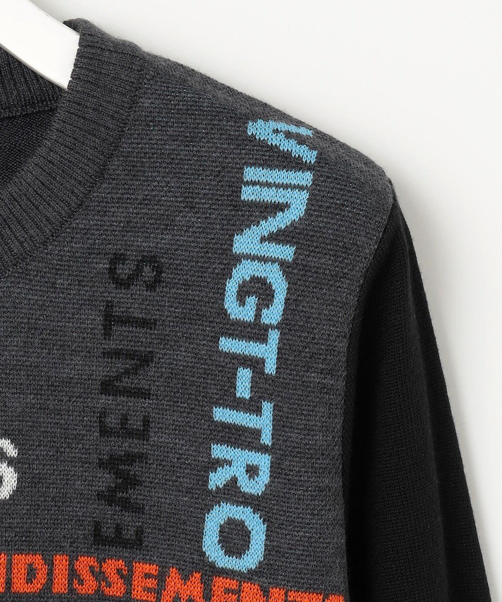 23区GOLF 【WOMEN】ロゴチェックジャガード　クルーネック ニット 